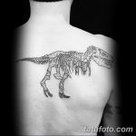 фото тату скелет динозавра 25.03.2019 №003 - dinosaur skeleton tattoo - tatufoto.com