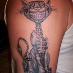 фото тату скелет кота 25.03.2019 №018 - cat skeleton tattoo - tatufoto.com