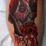 фото тату череп с кровью 19.03.2019 №012 - blood skull tattoo - tatufoto.com