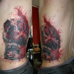 фото тату череп с кровью 19.03.2019 №018 - blood skull tattoo - tatufoto.com