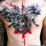 фото тату череп с кровью 19.03.2019 №046 - blood skull tattoo - tatufoto.com
