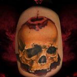 фото тату череп с кровью 19.03.2019 №050 - blood skull tattoo - tatufoto.com