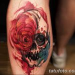 фото тату череп с кровью 19.03.2019 №053 - blood skull tattoo - tatufoto.com