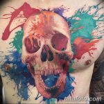 фото тату череп с кровью 19.03.2019 №055 - blood skull tattoo - tatufoto.com