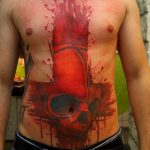 фото тату череп с кровью 19.03.2019 №057 - blood skull tattoo - tatufoto.com
