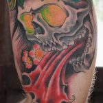 фото тату череп с кровью 19.03.2019 №059 - blood skull tattoo - tatufoto.com