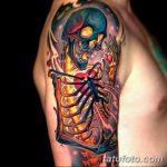 фото человек скелет тату 26.03.2019 №006 - human skeleton tattoo - tatufoto.com