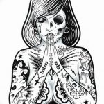 черно белый эскиз тату в стиле олд скул 11.03.2019 №012 - tattoo sketch - tatufoto.com