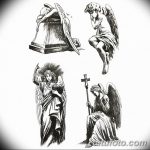 черно белый эскиз тату рисункок ангел 11.03.2019 №012 - tattoo sketch - tatufoto.com