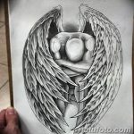черно белый эскиз тату рисункок ангел 11.03.2019 №015 - tattoo sketch - tatufoto.com