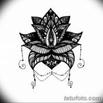 черно белый эскиз тату рисункок лотос 11.03.2019 №072 - tattoo sketch - tatufoto.com