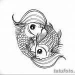 черно белый эскиз тату рисункок рыба 11.03.2019 №036 - tattoo sketch - tatufoto.com