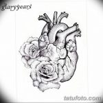 черно белый эскиз тату рисункок сердце 11.03.2019 №077 - tattoo sketch - tatufoto.com