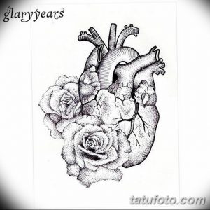 черно белый эскиз тату рисункок сердце 11.03.2019 №077 - tattoo sketch - tatufoto.com