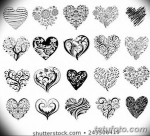 черно белый эскиз тату рисункок сердце 11.03.2019 №080 - tattoo sketch - tatufoto.com