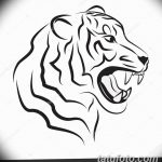 черно белый эскиз тату рисункок тигр 11.03.2019 №033 - tattoo sketch - tatufoto.com