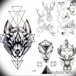 черно белый эскиз тату с животным волк 11.03.2019 №009 - tattoo sketch - tatufoto.com