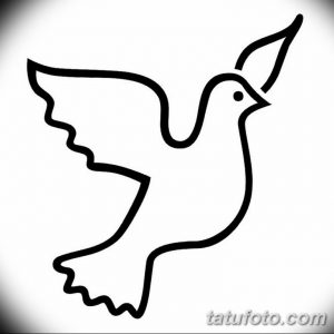 Простой эскиз татуировки с изображением силуэта летящего голубя. Идеально для тех, кто ценит лаконичность и символизм.