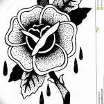 черно белый эскиз тату с цветком розы 09.03.2019 №021 - tattoo sketch - tatufoto.com