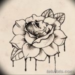 черно белый эскиз тату с цветком розы 09.03.2019 №070 - tattoo sketch - tatufoto.com