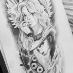 черный тату эскиз для девушки 08.03.2019 №054 - tattoo sketches - tatufoto.com