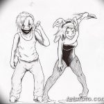 черный эскиз анимэ 09.03.2019 №025 - anime tattoo black sketch - tatufoto.com