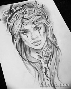 чикано тату эскизы девушки 08.03.2019 №005 - tattoo sketches - tatufoto.com