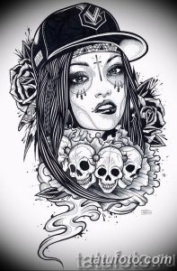 чикано тату эскизы девушки 08.03.2019 №012 - tattoo sketches - tatufoto.com