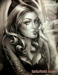 чикано тату эскизы девушки 08.03.2019 №038 - tattoo sketches - tatufoto.com