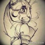 эскиз тату кошка для девушек 08.03.2019 №017 - tattoo sketches - tatufoto.com