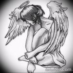 эскизы тату девушек ангелов 08.03.2019 №009 - tattoo sketches - tatufoto.com