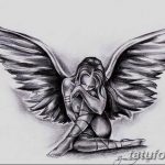 эскизы тату девушек ангелов 08.03.2019 №019 - tattoo sketches - tatufoto.com