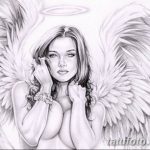 эскизы тату девушек ангелов 08.03.2019 №022 - tattoo sketches - tatufoto.com