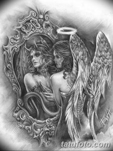 эскизы тату девушка демон 08.03.2019 №016 - tattoo sketches - tatufoto.com