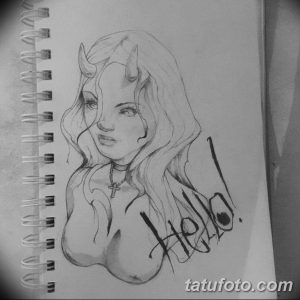 эскизы тату девушка демон 08.03.2019 №017 - tattoo sketches - tatufoto.com