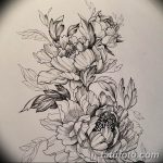 эскизы тату для девушек пионы 08.03.2019 №002 - tattoo sketches - tatufoto.com