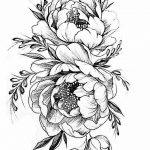 эскизы тату для девушек пионы 08.03.2019 №006 - tattoo sketches - tatufoto.com