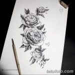 эскизы тату для девушек пионы 08.03.2019 №007 - tattoo sketches - tatufoto.com