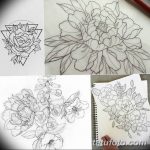 эскизы тату для девушек пионы 08.03.2019 №014 - tattoo sketches - tatufoto.com