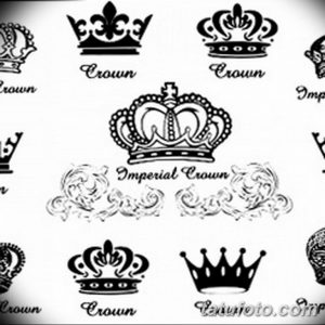 Фото тату: подборка различных эскизов черных королевских корон с надписями "Crown" и "Imperial Crown", для татуировки.