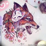 эскизы тату лисы для девушек 08.03.2019 №020 - tattoo sketches - tatufoto.com