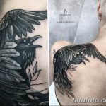 Фото тату черный ворон 15.04.2019 №012 - ideas black raven tattoo - tatufoto.com