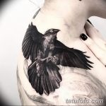 Фото тату черный ворон 15.04.2019 №015 - ideas black raven tattoo - tatufoto.com