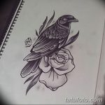 Фото тату черный ворон 15.04.2019 №020 - ideas black raven tattoo - tatufoto.com