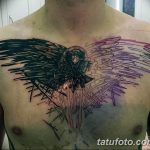 Фото тату черный ворон 15.04.2019 №022 - ideas black raven tattoo - tatufoto.com