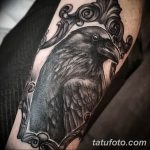 Фото тату черный ворон 15.04.2019 №056 - ideas black raven tattoo - tatufoto.com