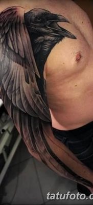 Фото тату черный ворон 15.04.2019 №057 — ideas black raven tattoo — tatufoto.com