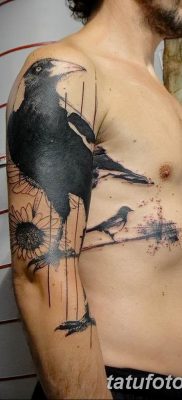 Фото тату черный ворон 15.04.2019 №060 — ideas black raven tattoo — tatufoto.com