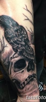 Фото тату черный ворон 15.04.2019 №064 — ideas black raven tattoo — tatufoto.com