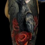 Фото тату черный ворон 15.04.2019 №066 - ideas black raven tattoo - tatufoto.com